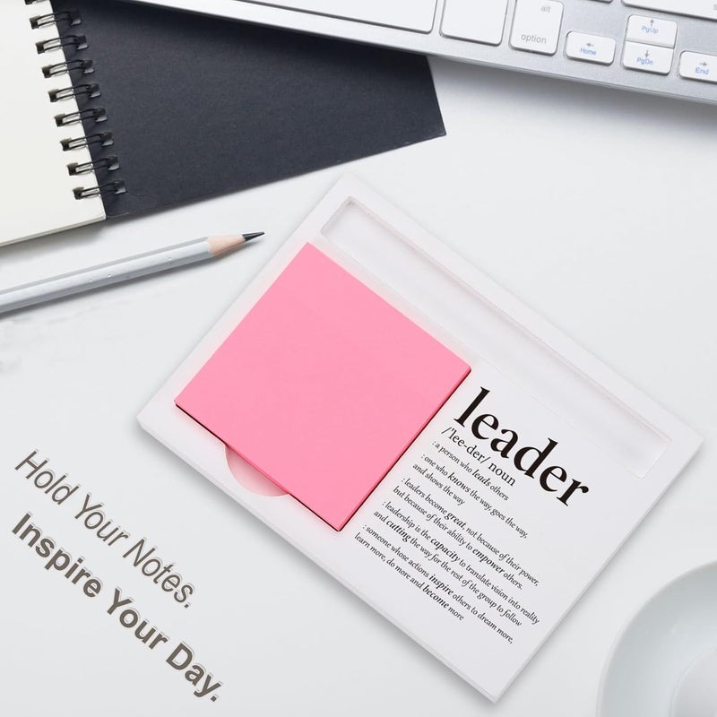 EFFJNSG Leader Definition Gifts Sticky Note Holder for Desk, Appreciation Gift for Boss, Manager, Mentor, Thank You Gift for Women Leader, Leadership, Graduation, Promotion Office Note Pad Holder EDP218 - Image 2